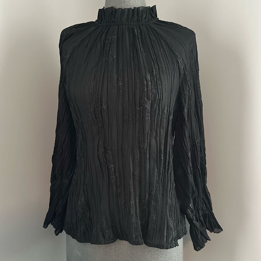 ZARA Black Sheer Top NWT M